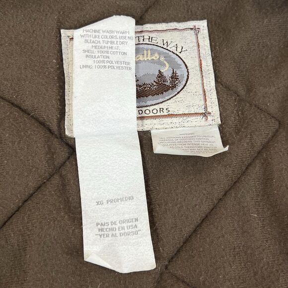 VTG Walls Outdoors Vest Mens XL Brown Duck Hooded Full-Zip Thermal Lined USA - Picture 11 of 14